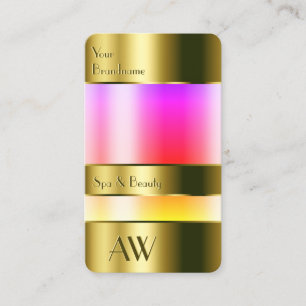 Flashy Gold and Glass Look with 3D Font Monogram  Business Card