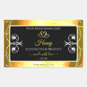 Flashy Gold Dazzling Product Labels Diamonds Black