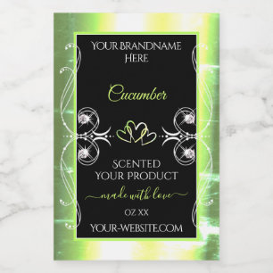 Flashy Light Green and Black Product Labels Jewels
