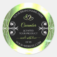 Flashy Light Green and Black Product Labels Jewels