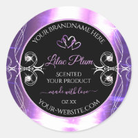Flashy Light Purple Black Product Labels Diamonds