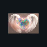 *~* Flashy Opal Heart Angel Wings AP78  Canvas Print<br><div class="desc">(Search code AP78 for similar items. Feel free to transfer to other Zazzle Products ) STRETCHED CANVAS PRINT WALL ART with OPAL. Energetically Enhanced Energy Imbued Energy Charged Soothing Heavenly / Heaven Opal Crystal Heart shaped with Feather Angel / Angelic Wings. * Vibe up your HOME or BUSINESS with this...</div>