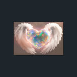 *~* Flashy Opal Heart Angel Wings AP78  Canvas Print<br><div class="desc">(Search code AP78 for similar items. Feel free to transfer to other Zazzle Products ) STRETCHED CANVAS PRINT WALL ART with OPAL. Energetically Enhanced Energy Imbued Energy Charged Soothing Heavenly / Heaven Opal Crystal Heart shaped with Feather Angel / Angelic Wings. * Vibe up your HOME or BUSINESS with this...</div>