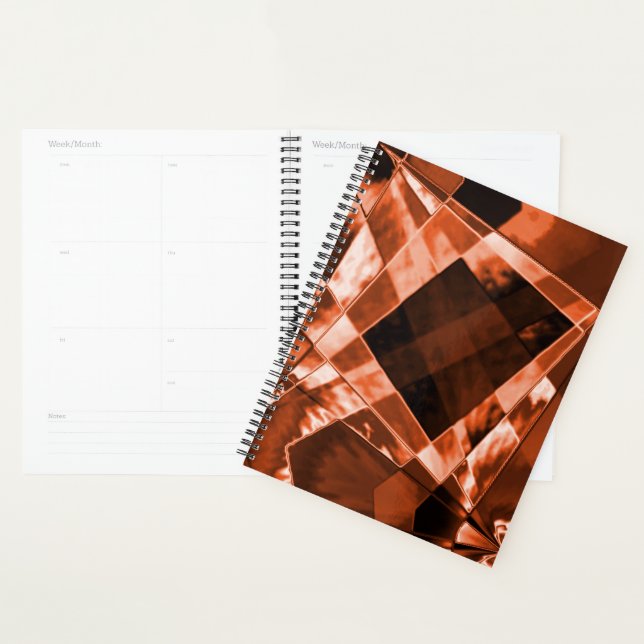 Flashy reddish brown inclined square or rectangles planner (Display)