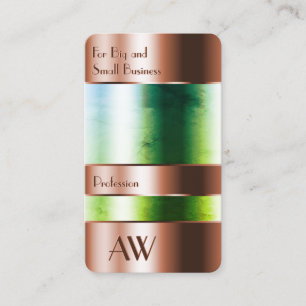 Flashy Rose Gold Box Glass Optics with Monogram  Business Card