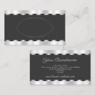 Flashy Silver Effect with Dark Grey Professional  Business Card