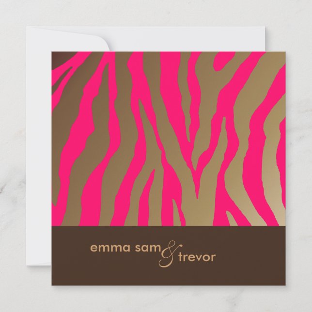 Flashy zebra stripes/FULLY customisable/DIY colour Invitation (Front)