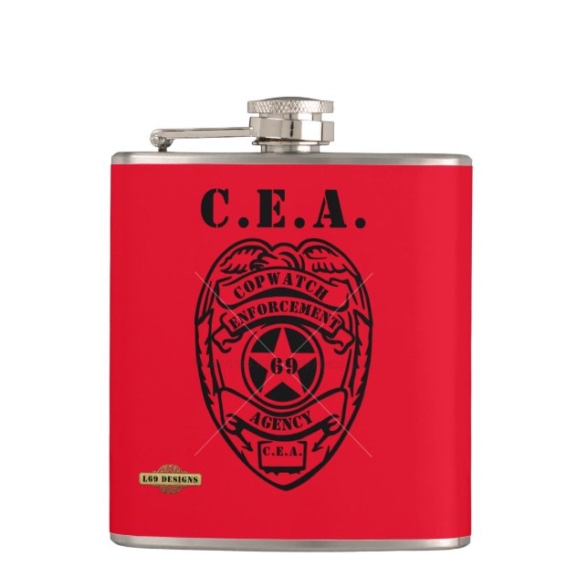 flask "COPWATCH ENFORCEMENT AGENCY" (Front)