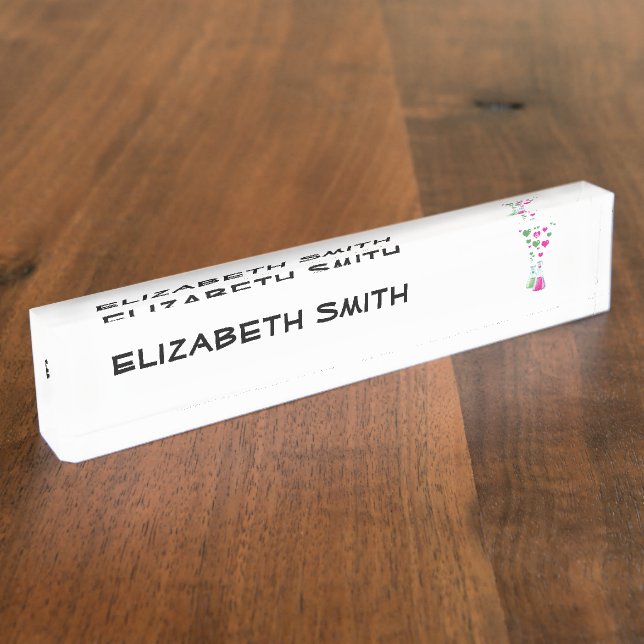 Flask, Erlenmeyer, Beaker, Chemistry, Laboratory Nameplate (Side)