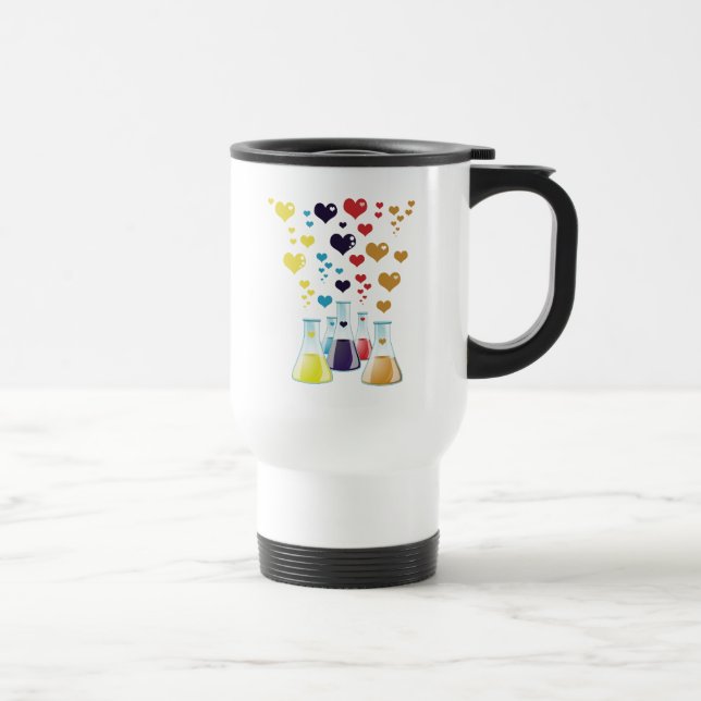 Flask, Erlenmeyer, Beaker, Chemistry, Laboratory Travel Mug (Right)
