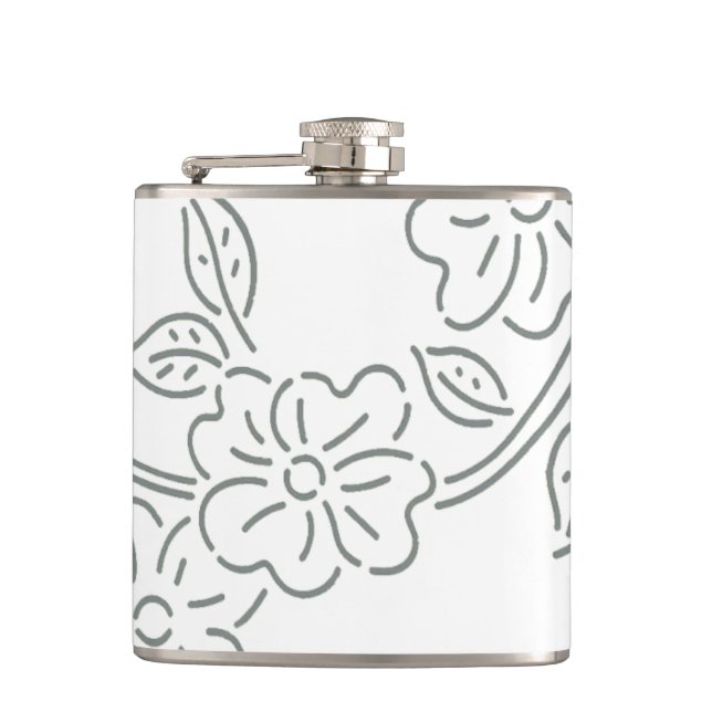 Flask Insulated travel flower style design (Front)
