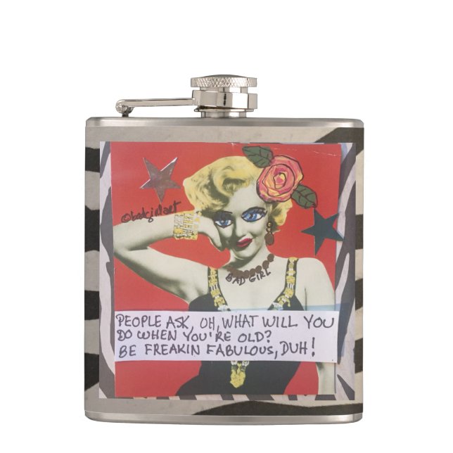 FLASK-PEOPLE ASK, WHAT WILL YOU DO WHEN YOURE HIP FLASK (Front)