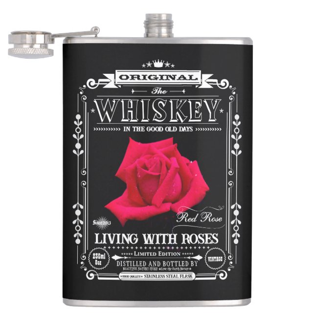 FLASK_Red Rose Hip Flask (Opened)