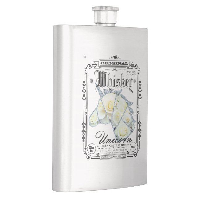 FLASK_Rosa White Arrow Hip Flask (Right)