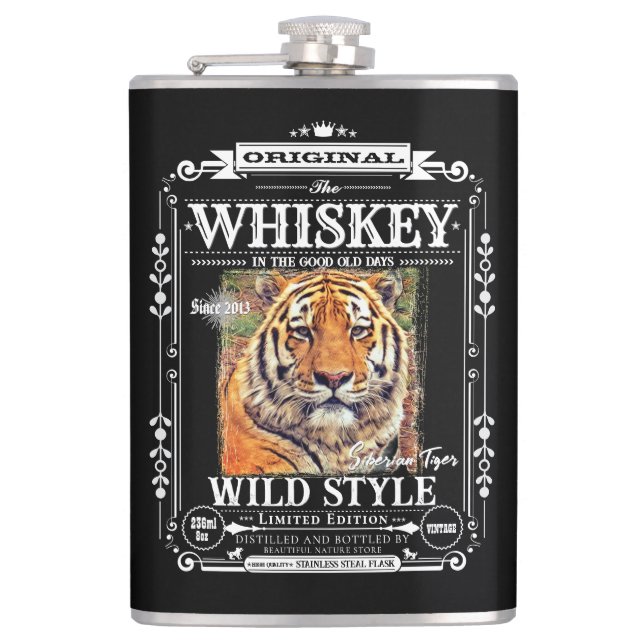 FLASK_Siberian Tiger Hip Flask (Front)