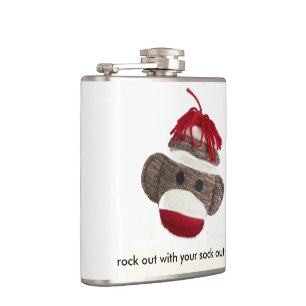 flask sock monkey