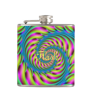 Flask Spiral in Pink Turquoise and Yellow