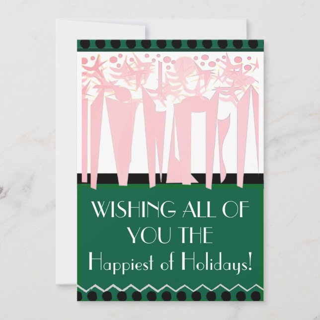 Flat ART DECO Holiday Card (Front)