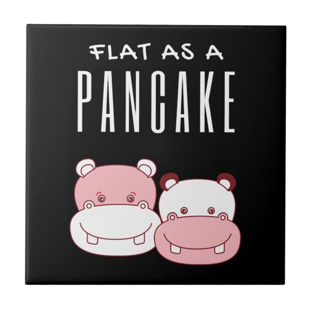 Flat As A Pancake Couple Hippo | Hippo Lover Tile (Front)