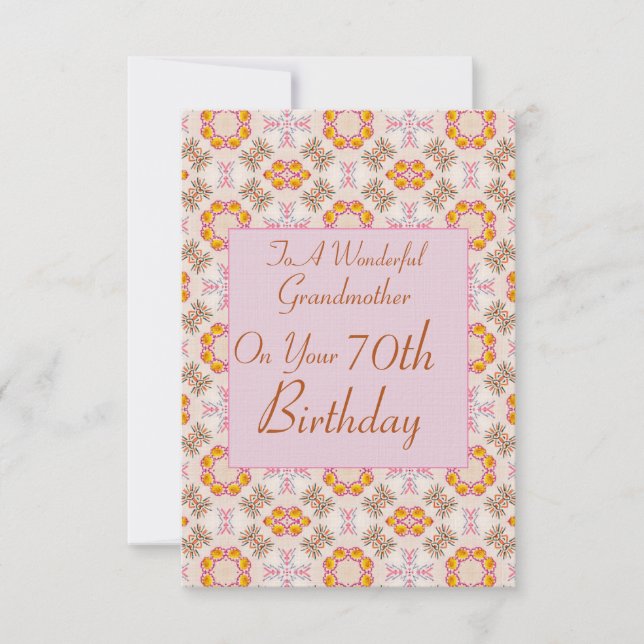 (Flat)  Birthday Card For Grandmother. (Front)