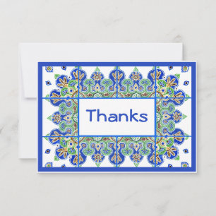 Flat blue and greenThank You Card