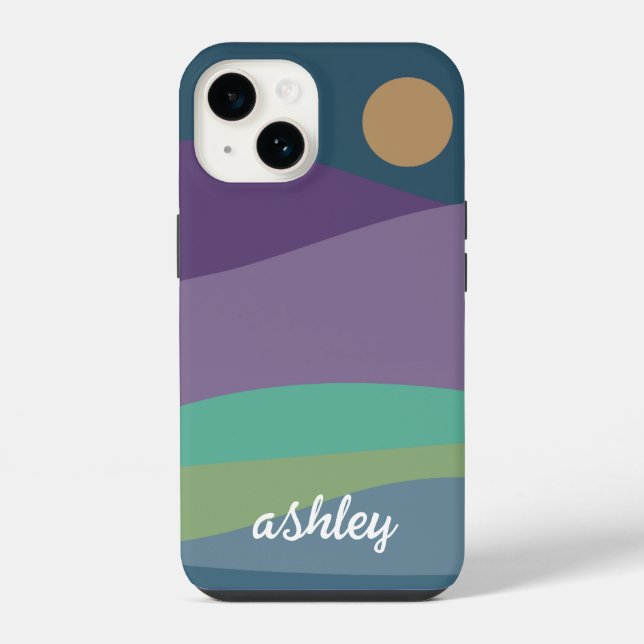 Flat Boho Abstract Landscape I Phone case (Back)