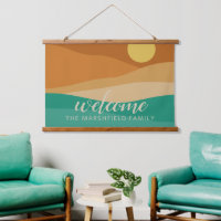 Flat Boho Mountain Sunset Desert colours Welcome