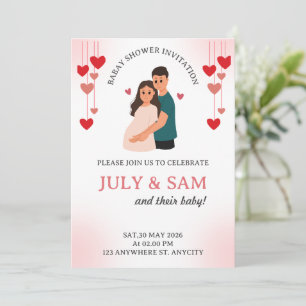 Flat Card- baby shower card invitation