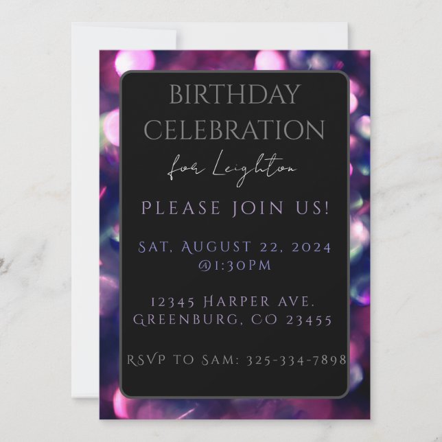 Flat Card, Berry Sparkle Dark (Front)