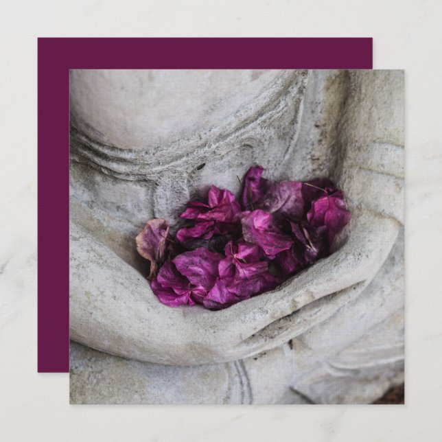 FLAT CARD : BUDDHA + BLOSSOMS (Front/Back)