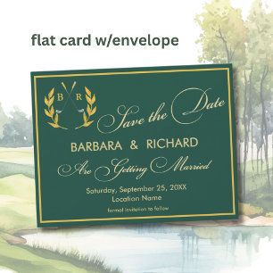 FLAT CARD Golf Theme Wedding Save the Date