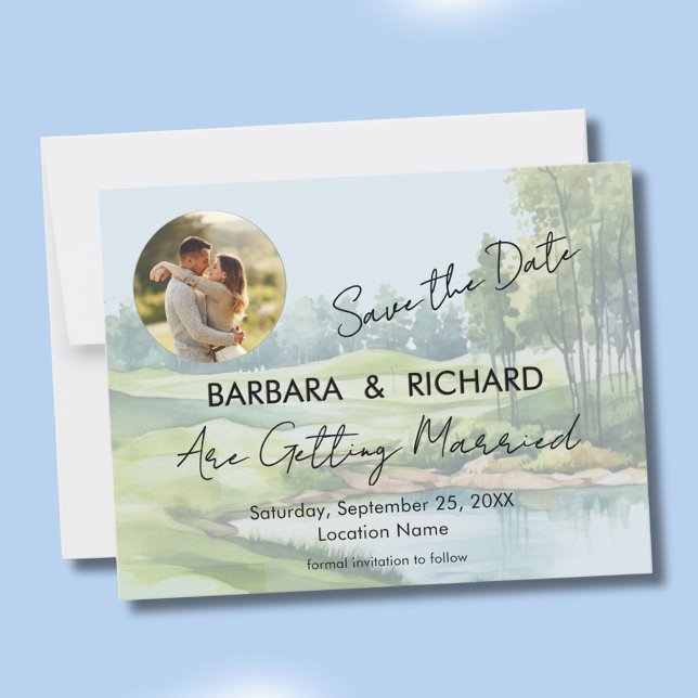 FLAT CARD Golf Theme Wedding Save the Date (Creator Uploaded)