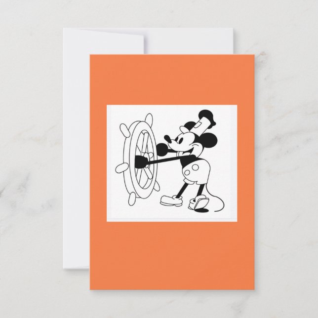 Flat card medium size Steamboat Willie design  (Front)