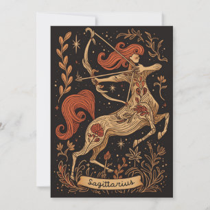Flat card - Sagittarius  Celestial Zodiac Art 