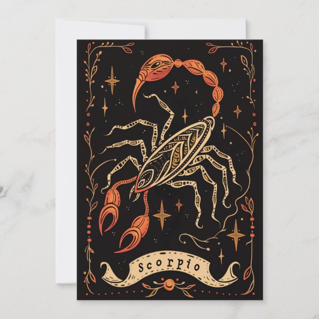Flat card - Scorpio Celestial Zodiac Art  (Front)