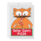 Flat Card - Señor Gato's Pizza Funny Moustache Cat