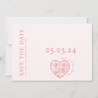 Flat card with hearth shape QR code