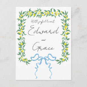 Flat Card Yellow Wild Flower Wedding Invitation