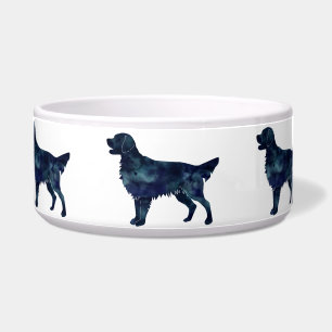 Flat Coated Retriever Black Watercolor Silhouette