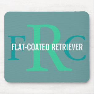 Flat-Coated Retriever Breed Monogram Mouse Pad