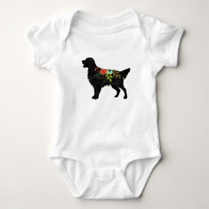 Flat-Coated Retriever Dog Breed Bohemian Floral Baby Bodysuit