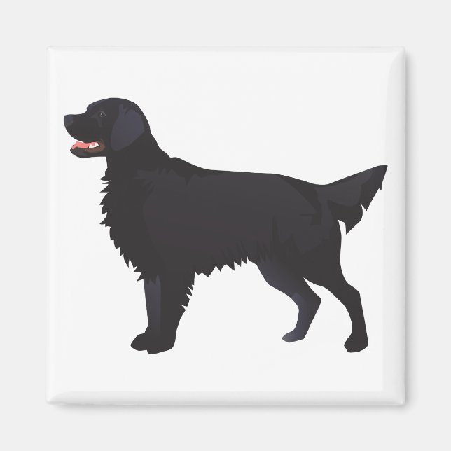 Flat-Coated Retriever Dog Breed Illustration Magnet (Front)