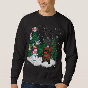 Flat-Coated Retriever Dog Christmas Snowman Xmas T Sweatshirt