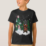 Flat-Coated Retriever Dog Christmas Snowman Xmas T T-Shirt<br><div class="desc">Flat-Coated Retriever Dog Christmas Snowman Xmas Tree Pajama</div>