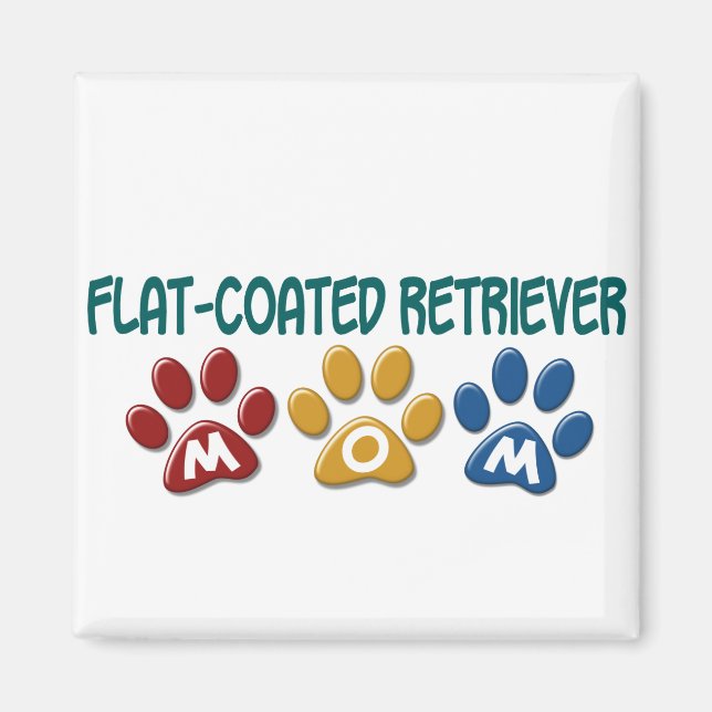 FLAT-COATED RETRIEVER Mum Paw Print 1 Magnet (Front)