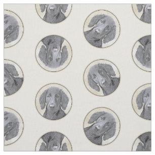 Flat-Coated Retriever Painting Black Pet Dog Art Fabric