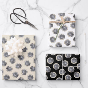 Flat-Coated Retriever Painting Black Pet Dog Art Wrapping Paper Sheet