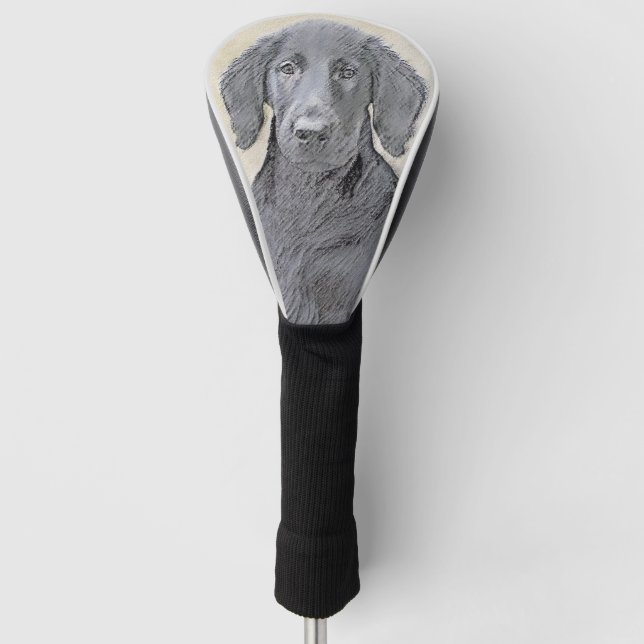 Flat-Coated Retriever Painting - Cute Original Dog Golf Head Cover (Front)