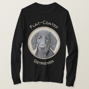 Flat-Coated Retriever Painting - Original Dog Art T-Shirt