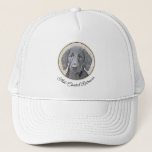 Flat-Coated Retriever Painting - Original Dog Art Trucker Hat